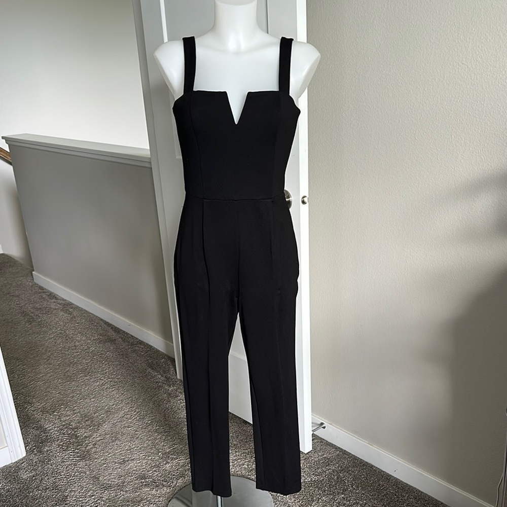 Amanda Uprichard Black Jumpsuit with Sweetheart Neckline